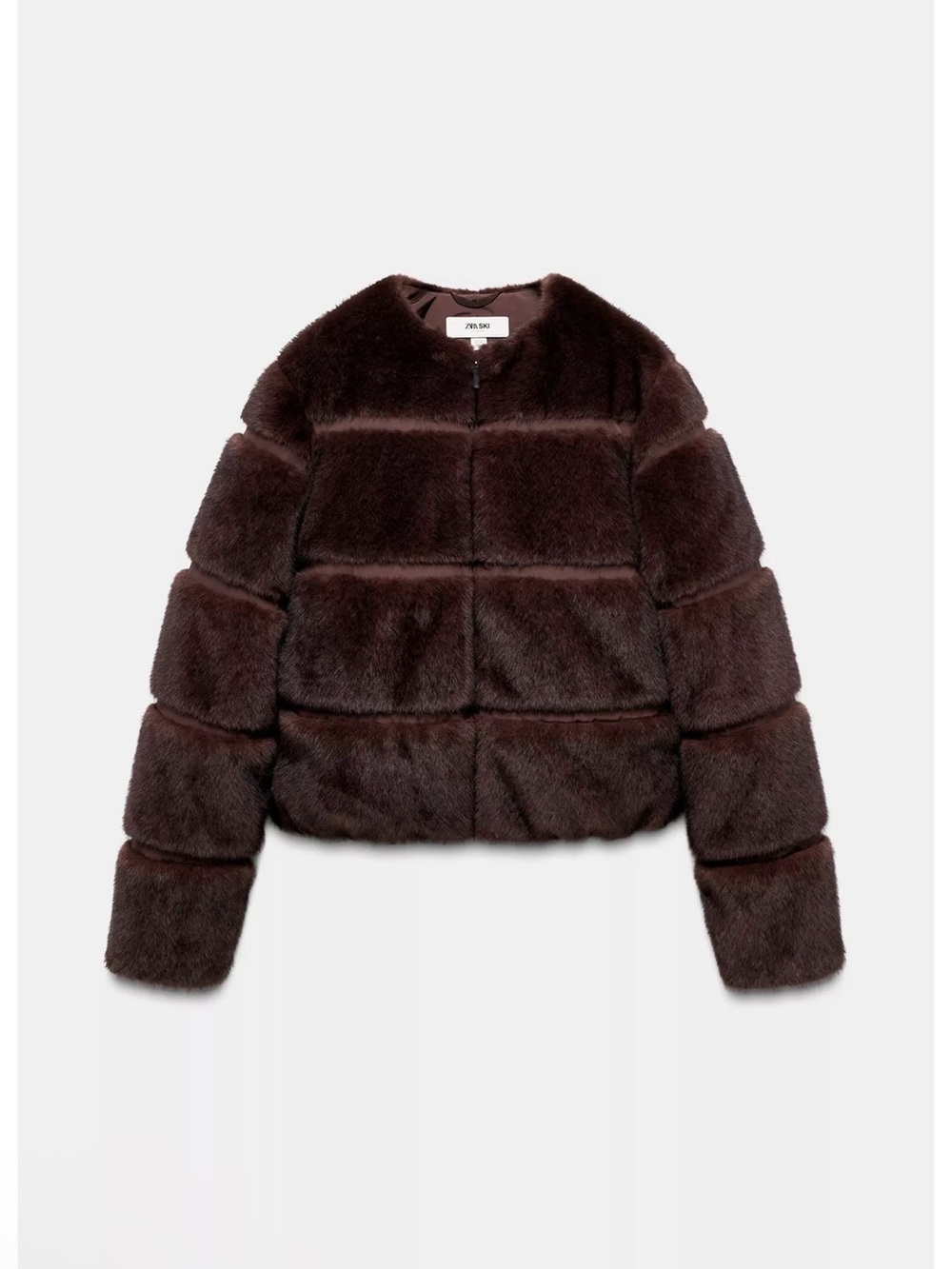 NWT Short Faux Fur Puffer Jacket in Dark Brown - ZARA snow collection